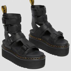 Dr. Martens - GIAVANNA LEATHER PLATFORM GLADIATOR SANDALS - doc martens